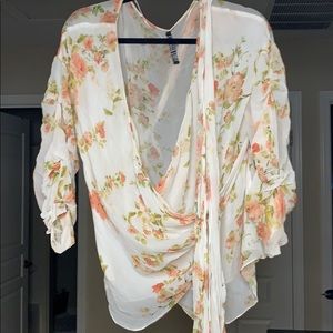 Zara Floral Wrap Blouse